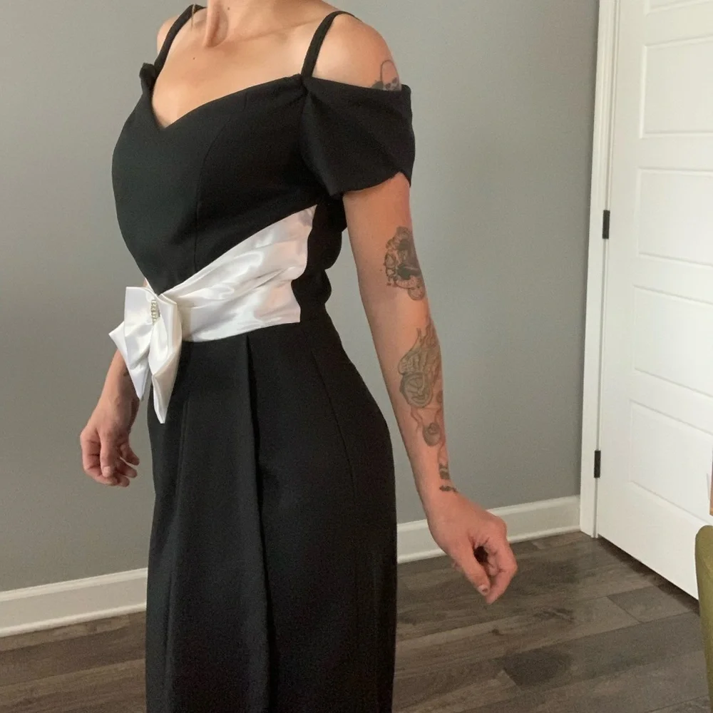 Vintage Black and White Prom Dress - Picture 7 of 8